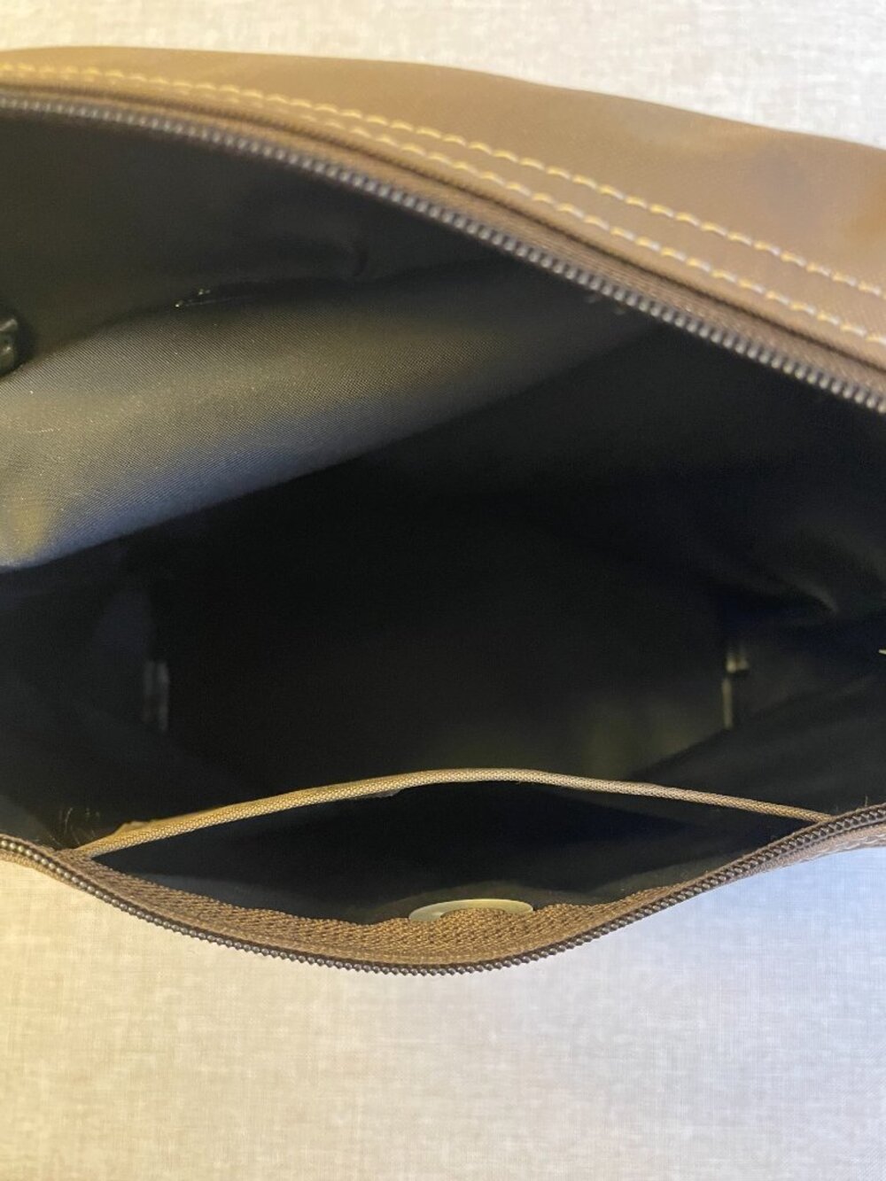 Longchamp Le Pliage Brown Original Backpack with Leather Flap and Snap - Picture 8 of 10